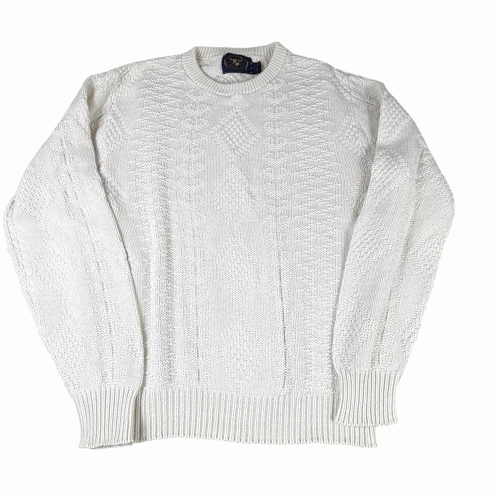 VTG Lake Harmony Rowing Club Men's White Fisherman's Sweater Med Made In USA